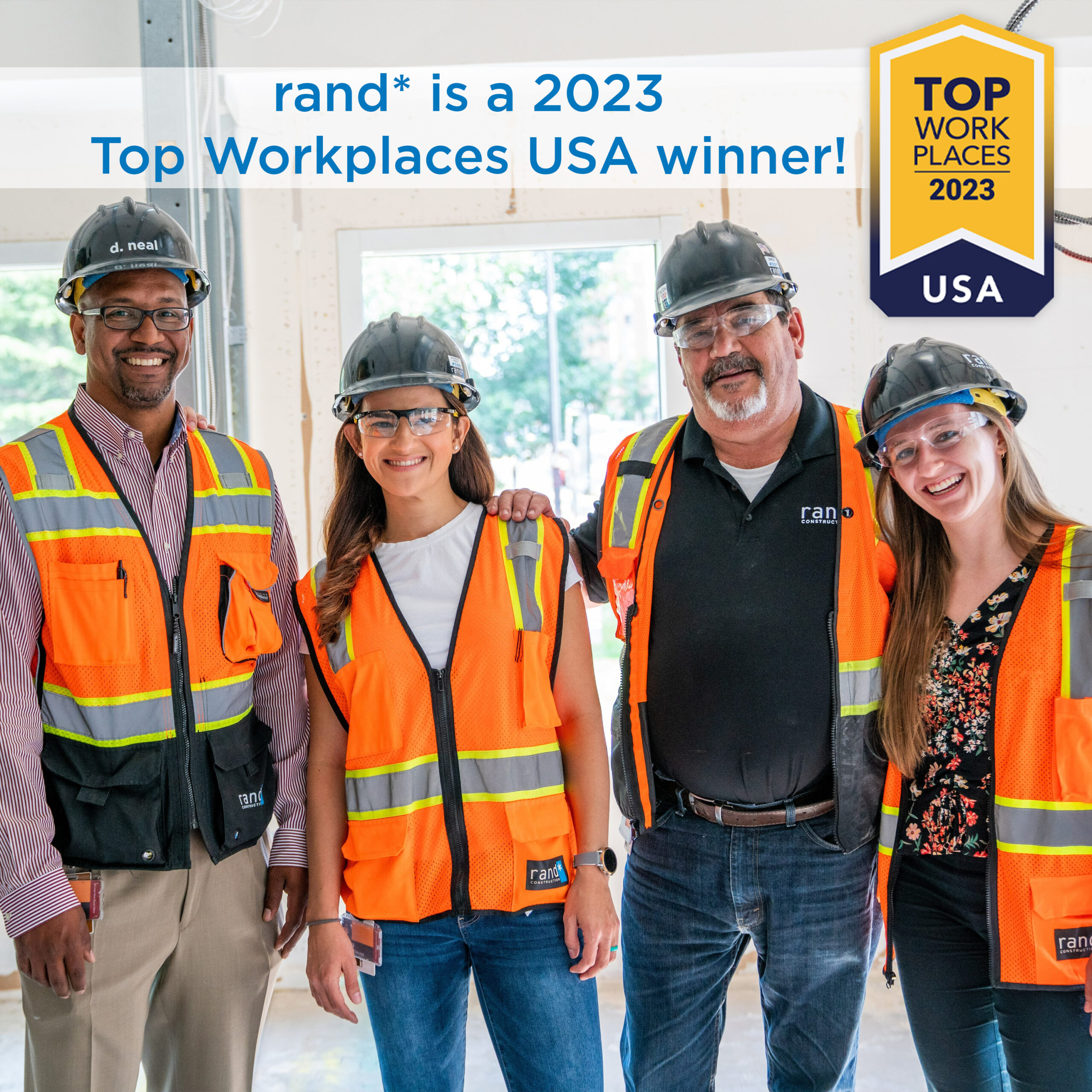 rand* wins 2023 Top Workplaces USA rand construction corporation